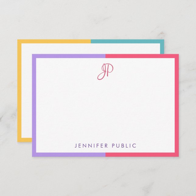 Modelo Simples de Monograma Moderno Calligrafado (Frente/Verso)