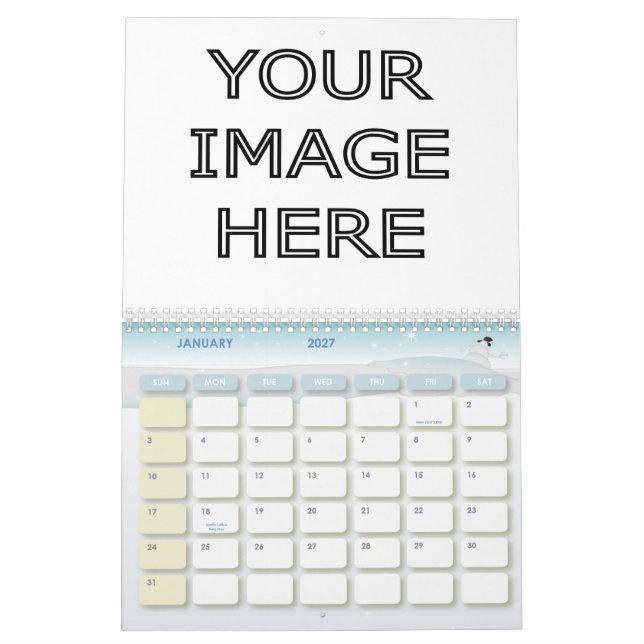 Modelo vazio personalizado costume do calendário (Jan 2027)