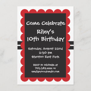 Modelos Convites de aniversário Pretos Vermelhos