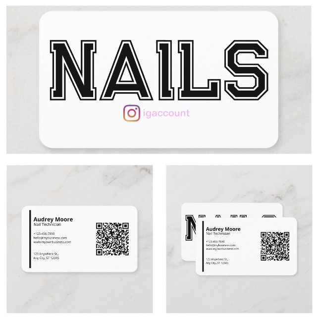 Modelos de cartões de técnico de unha brancos mode (Modern Blank White Nail Technician Templates Business Card
)