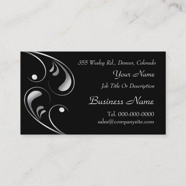 Modelos de cartões de visita com design Silver Swi (Frente)