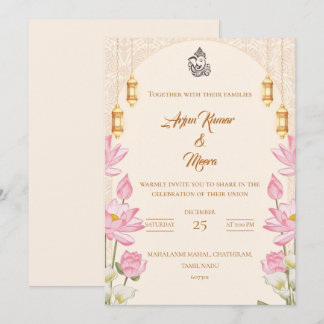 Modelos de Convite de Casamento Hindu Tradicional