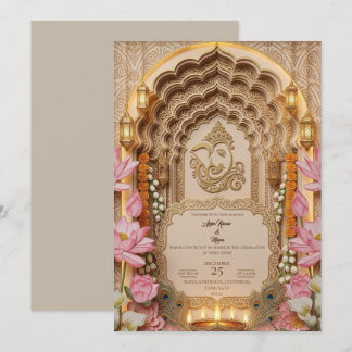 Modelos de Convite de Casamento Hindu Tradicional