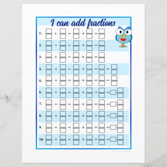 Modelos de Folha - Eu Posso Adicionar e Subtrair F (Frente)