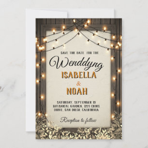 Modelos de Rustic Wedding Save the Date com F de O