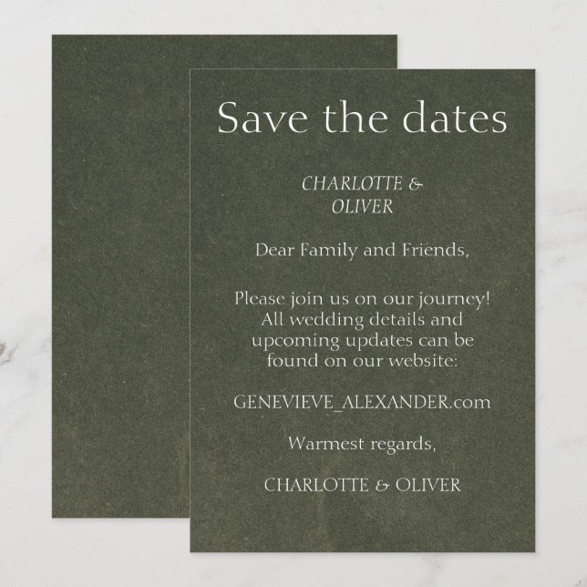 Modelos de Save The Date de casamento elegante em  (Frente/Verso)