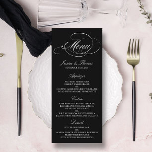 Modelos Elegantes Do Menu Casamento Preto E Branco