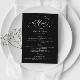 Modelos Elegantes Do Menu Casamento Preto E Branco