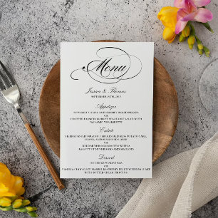 Modelos Elegantes Do Menu Casamento Preto E Branco