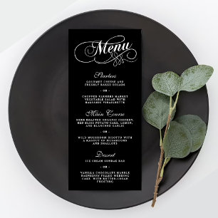 Modelos Elegantes Do Menu Casamento Preto E Branco