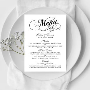 Modelos Elegantes Do Menu Casamento Preto E Branco