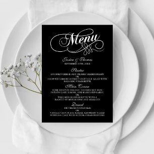 Modelos Elegantes Do Menu Casamento Preto E Branco