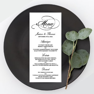 Modelos Elegantes Do Menu Casamento Preto E Branco