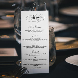 Modelos Elegantes Do Menu Casamento Preto E Branco
