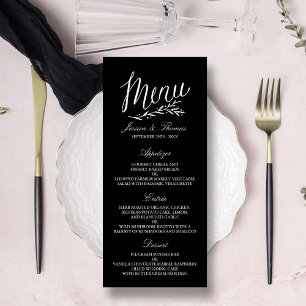 Modelos Elegantes Do Menu Casamento Preto E Branco