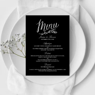 Modelos Elegantes Do Menu Casamento Preto E Branco