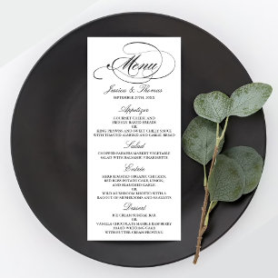 Modelos Elegantes Do Menu Casamento Preto E Branco