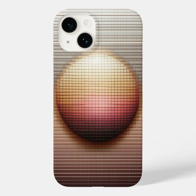 Modern 3D Geometric Sphere Gradient Sunset Tiles L (Verso)