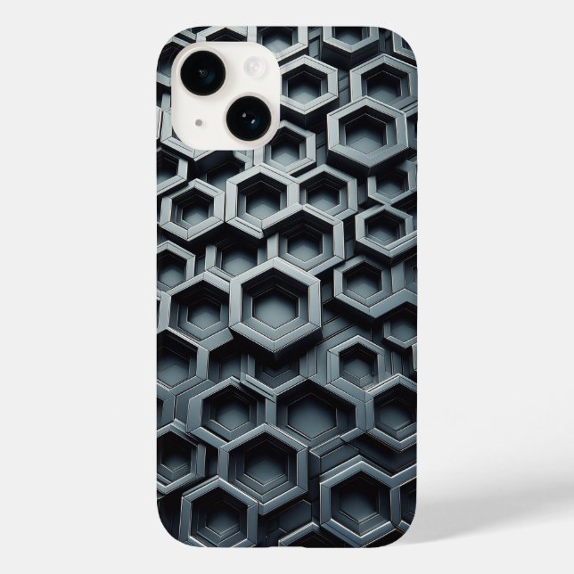 Modern 3D Metallic Hexagon Phone Case - Industrial (Verso)