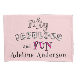 Modern 50 And Fabulous Pink 50th Birthday Gift