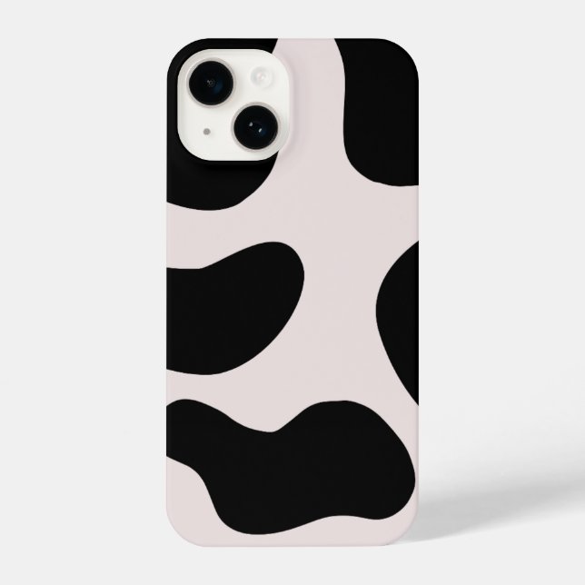Modern Abstract Black Blob Pattern Phone Case (Verso)