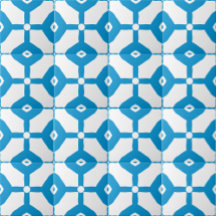 Modern Abstract Blue White Blocks Dots Pattern