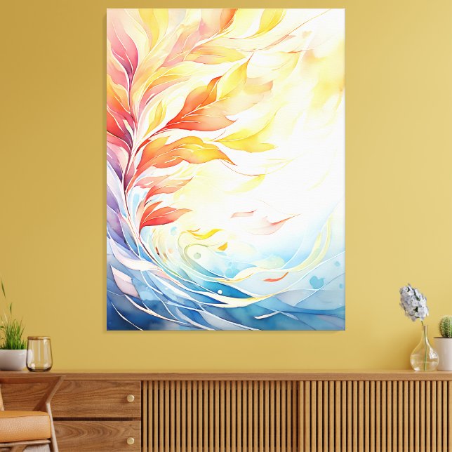 Modern Abstract Botanical Canvas Print (Insitu(Sala de estar))