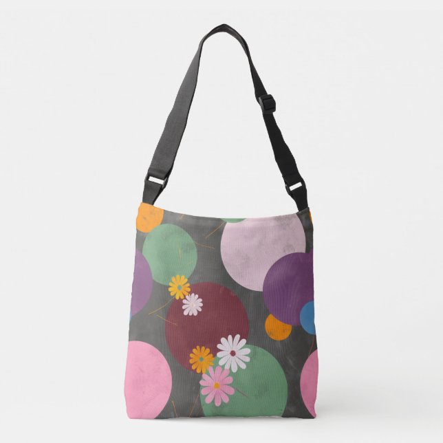 Modern Abstract Floral Circles Tote Bag (Frente)