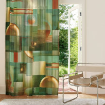 Modern Abstract Teal Green Gold Pattern