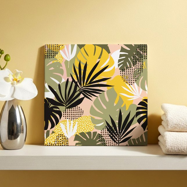 Modern Abstract Tropical Leaves & Polka Dots  (Criador carregado)