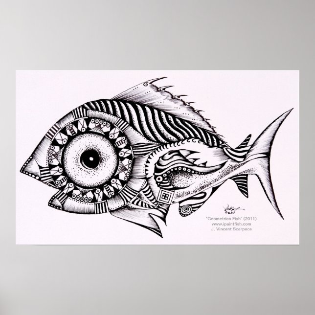 Modern Art Fish Poster / Design, Geometrica from V (Frente)
