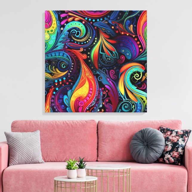 Modern Art Stretched Canvas Print (Insitu(Sala de estar))