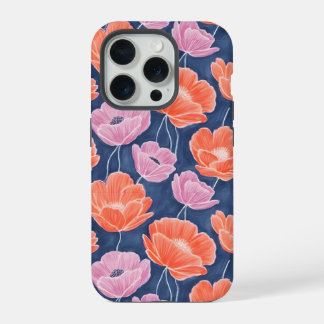 Modern Artistic Coral Pink Poppies Floral