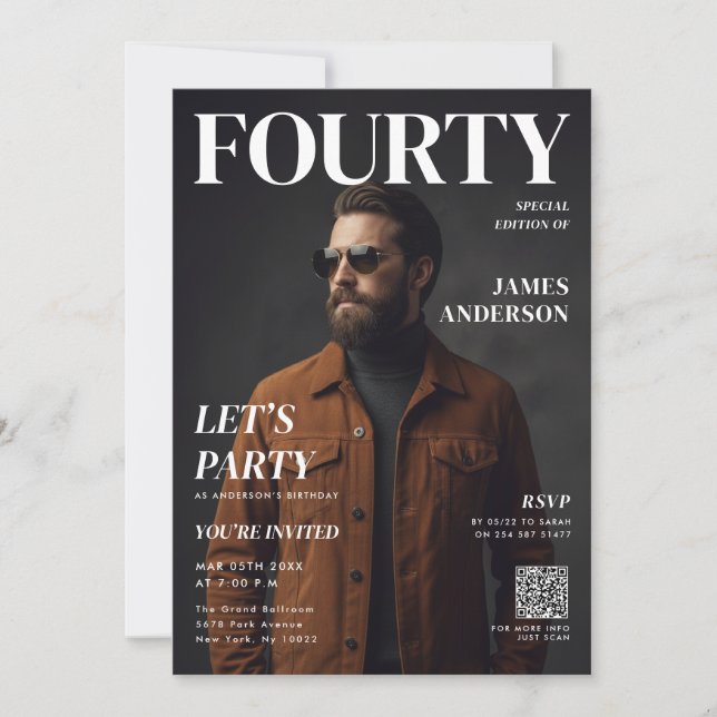 Modern Birthday Custom Magazine Cover Portrait (Frente)