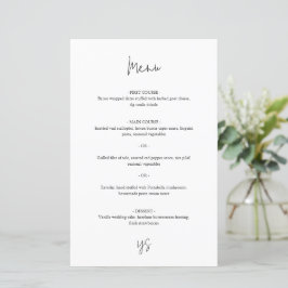 Modern Black and White Chic Wedding Menu