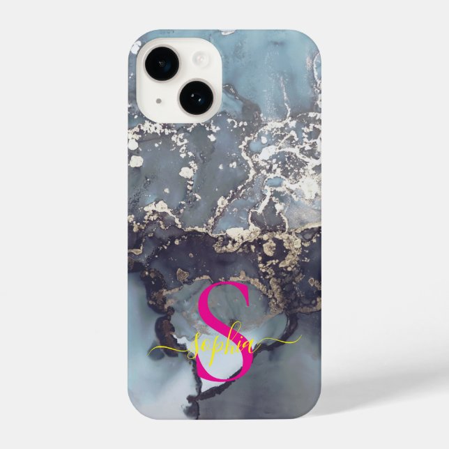 modern black and white marble monogram (Verso)