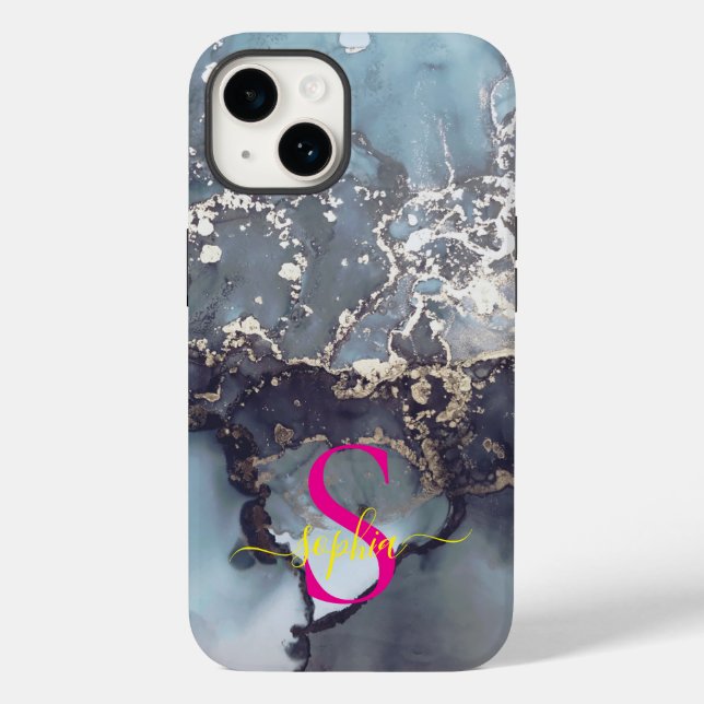 modern black and white marble monogram (Verso)