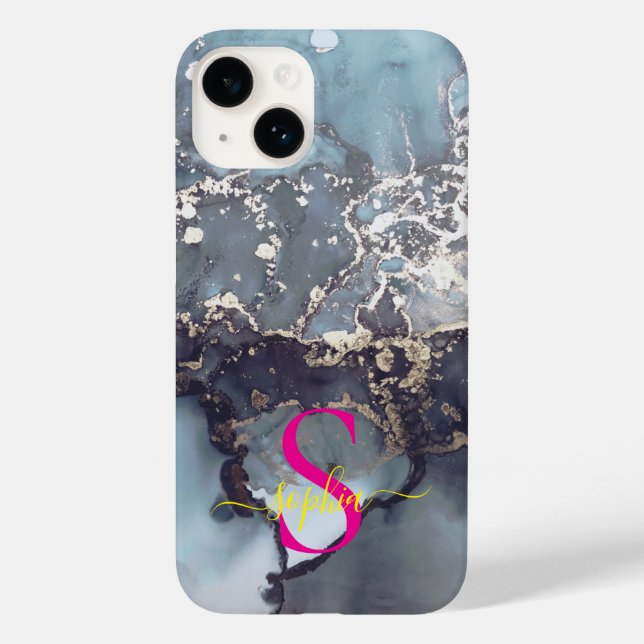 modern black and white marble monogram (Verso)