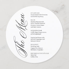 Modern black and white menu card
