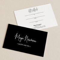 MODERN BLACK DARK ASSINATURE Monograma Gift Card