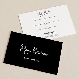 MODERN BLACK DARK ASSINATURE Monograma Gift Card