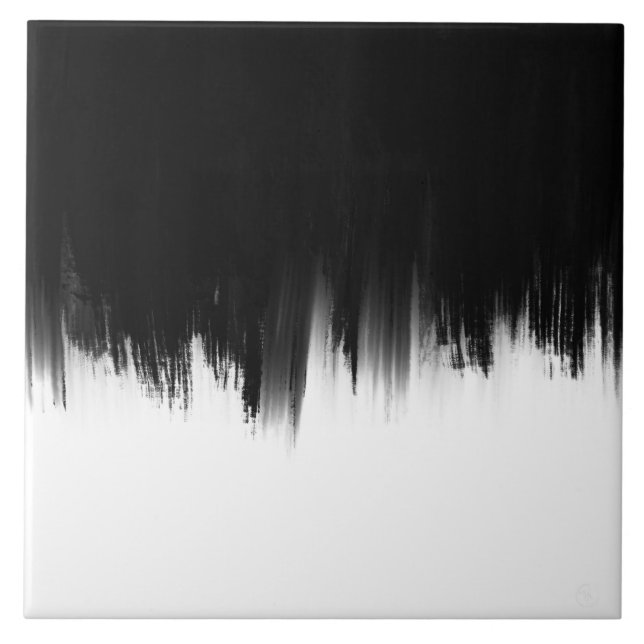 Modern Black White Brush strokes Design (Frente)