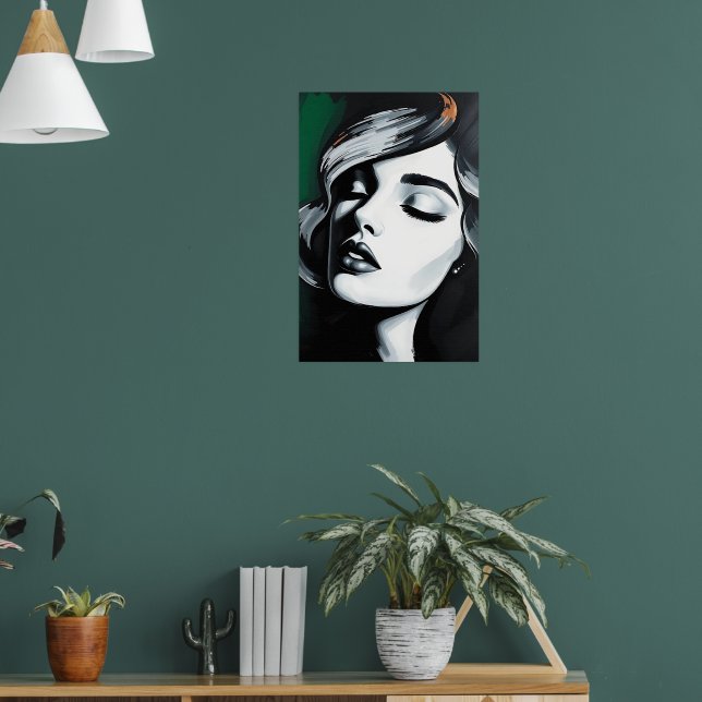 Modern Black & White Glam Poster (Sala de Estar 1)