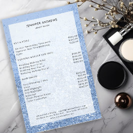 Modern Blue Glitter Salon Price List  Flyer