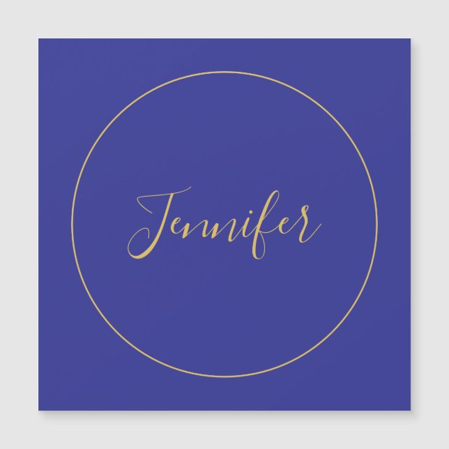 Modern Blue & Gold Color Calligraphy Plain Unique (Frente)