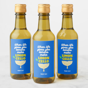Modern Blue Homemade Lemons Party Limoncello