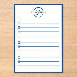 Modern Blue Monogram Name To Do List