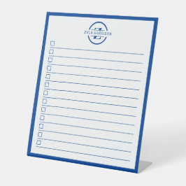  Modern Blue Monogram To Do List Dry Erase Board
