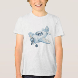 Modern Blue Watercolor Airplane Propeller Plane 