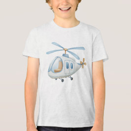 Modern Blue Watercolor Helicopter Nursery Baby Boy
